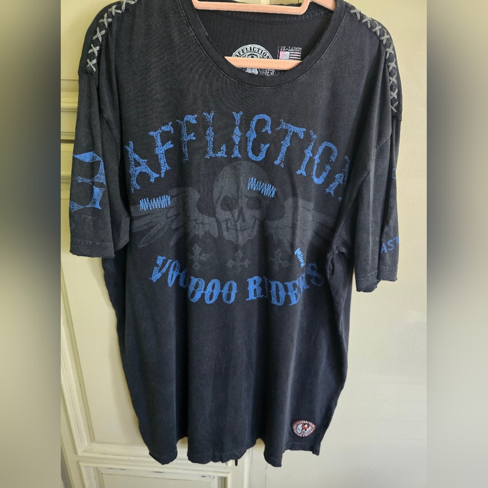 "RARE" Affliction Vodoo Ridees Black Short Sleeve Tee NWOT 2XL